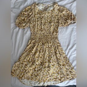 Floral Yellow Summer Dress Size Medium